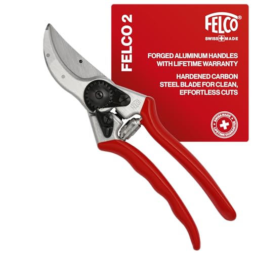 Felco F2 Pruning Shears – 9.25" Swiss-Made Garden Clippers for Professional Pruning | Hand Pruners for Gardening | Garden Tool Cutter with Precision Bypass Blade, Aluminum Body, Replaceable Parts - size: F2 Large Original