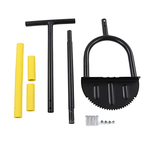 Manual Lawn Edger, Garden Edging Tool with Saw Tooth Steel, T Handle with Sponge Cover, Wide Pedal for Effortless Trimming, Half Moon Lawn Edger for Sidewalks Driveways Gardens an