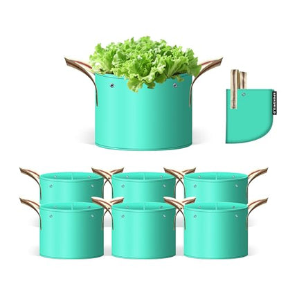 7 Pcs 5 Gallon Grow Bags, PE Garden Pots with Handles for Plants - size: 5 gallon, style: PE_Grow_Bags