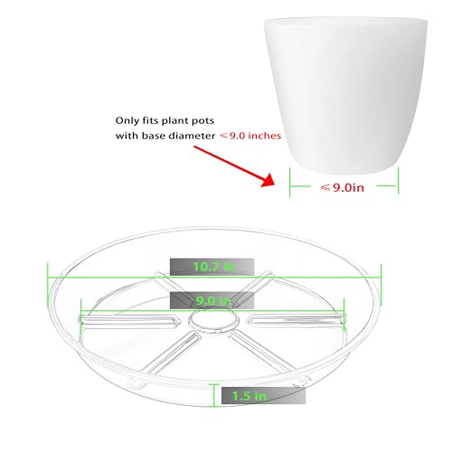 Plant Saucer Pot Tray 10 inch, 2 Packs Clear Flower Planter Saucers and Drip Trays for Pots Planter, Heavy Duty Plant Dish Pant Plate to Catch Water for Indoor & Outdoor - color: Clear, size: 10" - 2 Pack