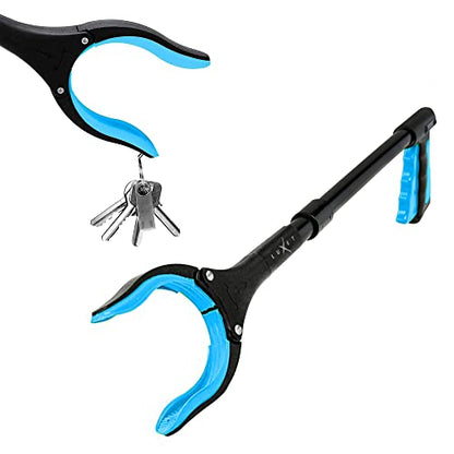 Grabber Tool 19" Aluminum Magnetic Claw, Rotating Lightweight Foldable Reacher Grabber Pickup Tool, Gripper Grabbers for Elderly Grab it Reaching Tool Trash Picker Grabber, Blue, By Luxet - color: Blue