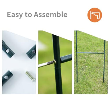 Mr.Ton Garden Arch Trellis for Climbing Plants Outdoor, Metal 7.8ft Arch Archway, Raised Garden Bed Arches, Wedding Arch, Green - color: Green