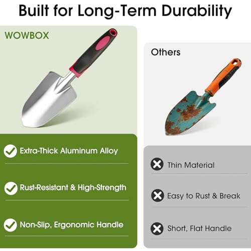 WOWBOX Garden Tools Set, 10 PCS Heavy Duty Gardening Hand Tools Kit, Red - style: Black Red