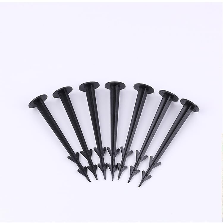50 Pack 4.5 Inch Plastic Garden Stakes, Heavy Duty Landscape Anchoring Spikes for Weed Fabric, Tarp, Tent, Edging & Ground Fixing, Black