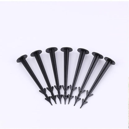 50 Pack 4.5 Inch Plastic Garden Stakes, Heavy Duty Landscape Anchoring Spikes for Weed Fabric, Tarp, Tent, Edging & Ground Fixing, Black