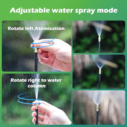 Drip Irrigation System 100 FT with 32 Nozzles, 360° Adjustable Bendable Garden Watering Misting System for Greenhouse, Yard, Lawn, Plant, Garden, 1/4 inch Hose (OD: 6mm) - color: 100 ft PU hose (1/4 in OD, 6mm)