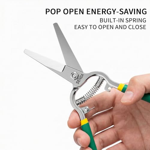 8" Pruning Shears, Dual-Color Coated Garden Scissors with Non-Slip Ergonomic Handle, Bypass Pruning Shears for Gardening, Trimming & Branch Cutting - style: 8'' grape shears