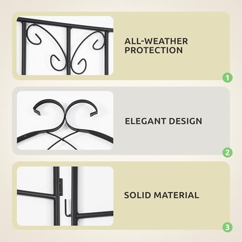 4-Pack 87" x 20" Butterfly Arch Black Metal Garden Trellises - color: 4 Pack 87"- Butterfly Black
