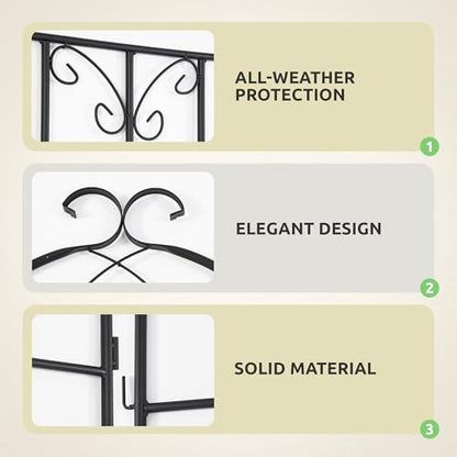 4-Pack 87" x 20" Butterfly Arch Black Metal Garden Trellises - color: 4 Pack 87"- Butterfly Black
