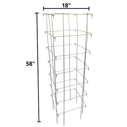 Happy Trees Large Heavy Duty Folding Tomato Cages, 3-Pack, Made in USA - color: Silver