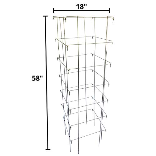 Happy Trees Large Heavy Duty Folding Tomato Cages, 3-Pack, Made in USA - color: Silver