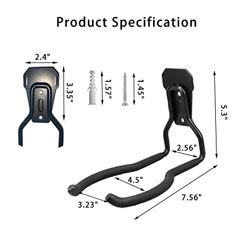 JuforminWeedeater Hanger, String Trimmer Hanger, Weed Eater Rack, Garage Wall Hooks, Power Tool Holder for Garage Wall, Utility Hooks for Garage Tool Organizers and Storage Black-4 Pcs - color: Black-4 P