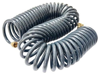 SANFU PU Recoil Garden Water Hose 3/8"ID(9 x 12.2mm) x 50FT, Gray(50') - size: 50FT