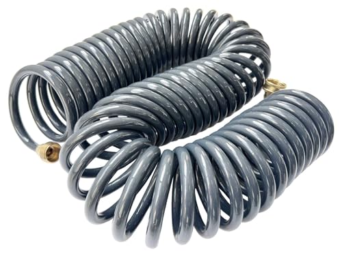 SANFU PU Recoil Garden Water Hose 3/8"ID(9 x 12.2mm) x 50FT, Gray(50') - size: 50FT
