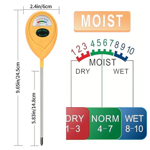 2 Pcs Green Soil Moisture Meter, Plant Water Meter, Moisture Meter for Plants, Soil MoistureTester, Soil Water Gauge for Plants, Plant Moisture Monitor No Battery Needed (Orange+Orange) - color: ORANGE+ORANGE