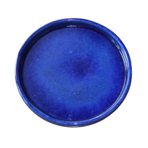 13.8 inch Ceramic Plant Saucer, Blue - color: Blue