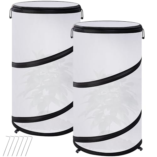 2 Pcs Pop Up Winter Frost Plant Cover, Garden Freeze Protection Tent - color: White-2pcs