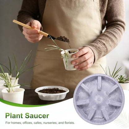 M METERXITY 2-Pack Plant Saucer, 10.04 Inch/25.5 cm Plastic Plant Trays Thicker for Pots/Indoor/Outdoor/Water Drainage and Protection, Flowerpot Drip Tray [Purple Veins] - color: Purple Veins