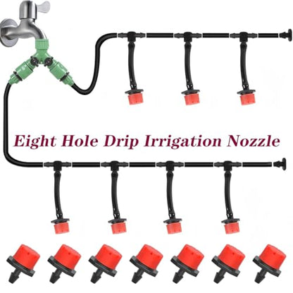 QRITY 20Pcs 1/4" Adjustable Drip Irrigation Emitters for 4mm/7mm Tube - size: E