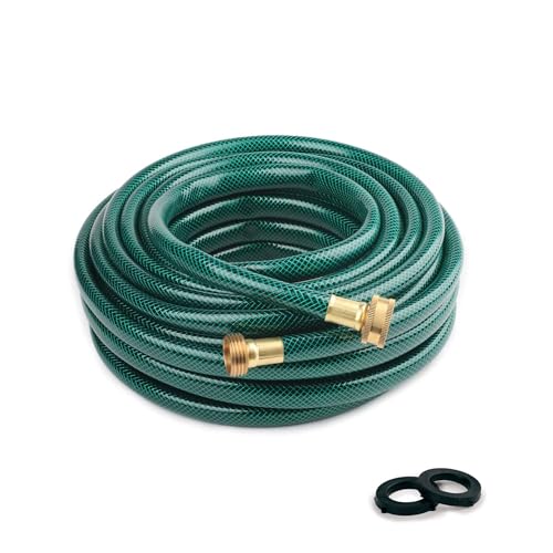 25FT 1/2-Inch Style PVC Garden Hose with Brass GHT Fittings - size: 25