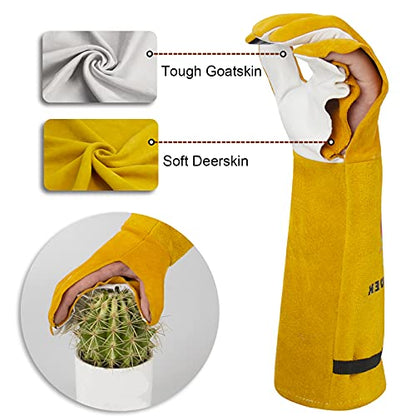 Thorn Proof Gardening Gloves Women, 2 Layers Leather Rose Pruning Gloves - size: Large (Pack of 1)