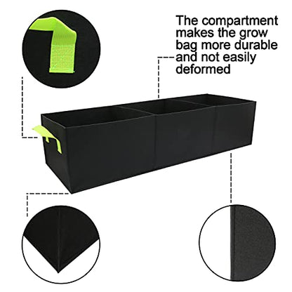 Plant Grow Bags, 2 Pack, 38 Gallon, 3 Holes Rectangle - color: 2 Pack 38 Gallon