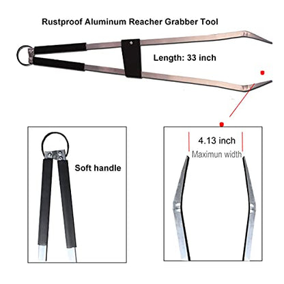Long Trash & Garbage Picker Grabber Tool,Lightweight Aluminium & Rustproof,Litter Pick Up Stick,Trash Tong, Reaching Assist Tool, Garden Nabber Plogging