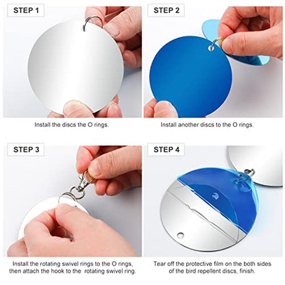 XPCARE Bird Scare Discs Set, 30 Pcs Reflective Double-Sided Bird Reflectors