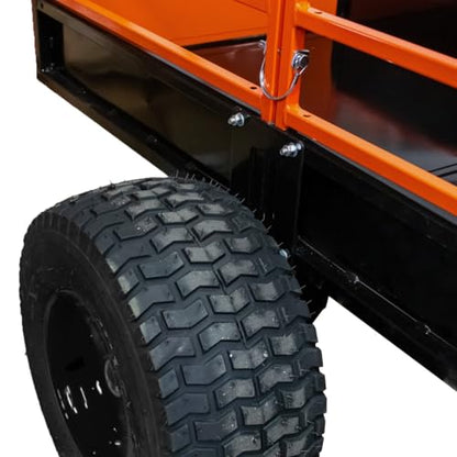 Impact IMPLEMENTS® 1500lb HD Agricultural Trailer with Solid Floor & Sides. Rugged Tires and Solid Sides with Tailgate for Increased Capacity. Original USA Design. - size: 1500lb HD Steel Bed