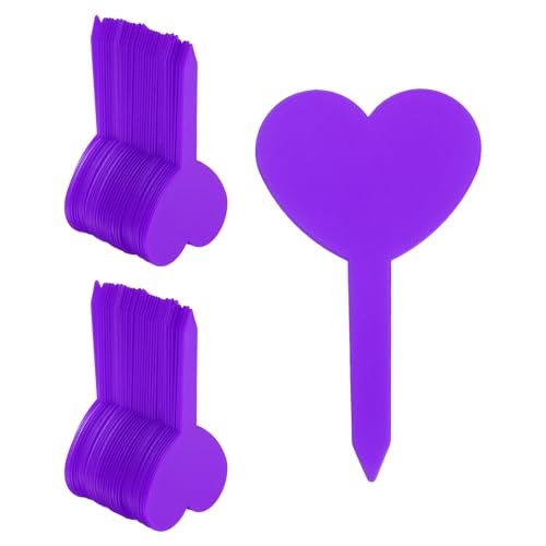 HARFINGTON 150pcs Plastic Plant Labels 3.26" x 1.97" Reusable Waterproof & Sun-Proof Garden Tags for Nursery Potted Herbs Flowers, Purple - color: Purple