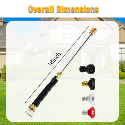 Garden Hose Nozzle High Pressure Washer, Jet Wand with 3 Nozzles (Linear/Columnar/Fan) for Car, Patio & Garden – Garden Hose Easy-Connect High Pressure Washer