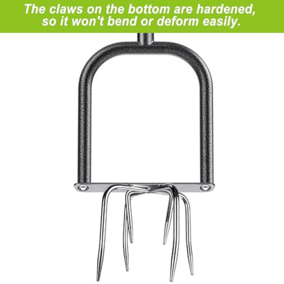 Dolibest Manual Twist Tiller, All-Steel Garden Claw Cultivator with 6 Curved Claws and Soft Rubber Handle, Hand Tiller Garden Claw for Gardening Bed and Plant Box (39'') - color: Manual Twist Tiller with D-Shape-2