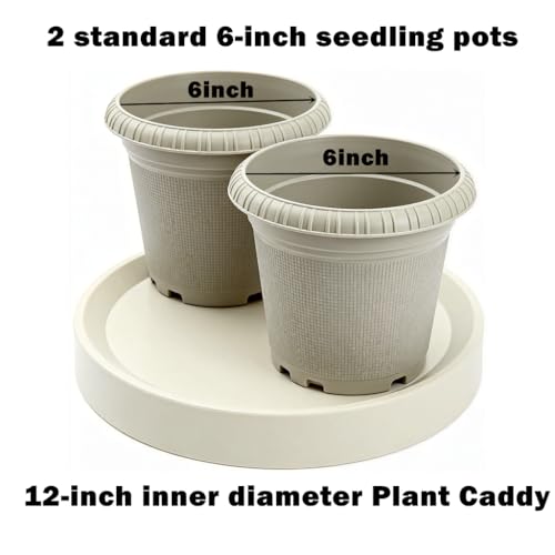 13.6" Plant Caddy with Hidden Wheels 2Pack, Gray+Light Gray - color: 13.6 Inch