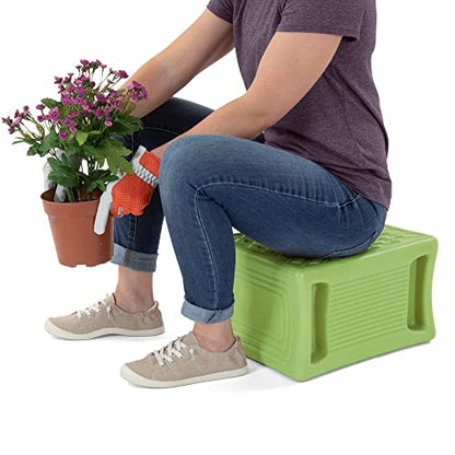 Simplay3 Handy Home 3-Level Heavy Duty Work/Garden Seat - 12" x 15" x 9" - Green, Made in USA - color: Green