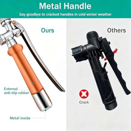 44 Inches All Metal Replacement Sprayer Wand,1/4" & 3/8" Brass Barb Sprayer Wand Replacement, Stainless Steel Sprayer Wand with Shut off Valve & 2 Hose Clamps - color: 44 Inches Sprayer Wand - Orange Handle
