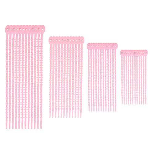M METERXITY 24-Pack Adjustable Plant Ties, 4.7/5.9/6.7/8.2 Inch Silicone Flexible Multi-Function Garden Twist Tie for Crafts/Gift Wrapping/Gardening Plants, Reusable Support Twine [Pink] - color: Pink