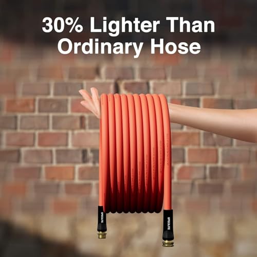 SPECILITE 5/8" x 25FT Hot/Cold Rubber Garden Water Hose, -50℉-190℉, Red - color: 5/8"ID Red, size: 25ft