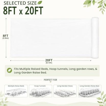 8Ft x 20Ft Garden Netting, Fine Mesh Insect Netting for Plant Protection - size: 8Ft x 20Ft