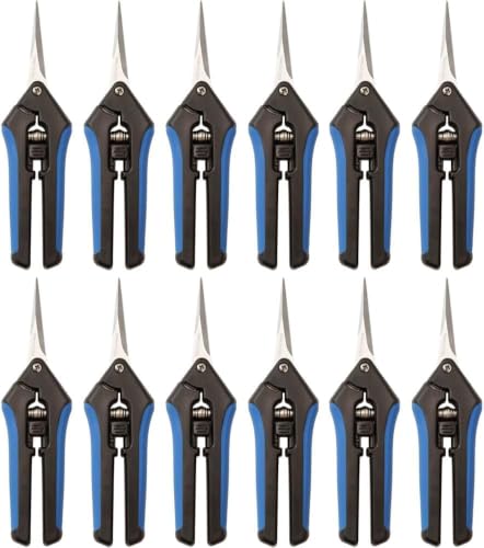 LDK Gardening Hand Pruner Pruning Snip, Garden Trimming Scissors (12 Pack Straight) - color: 12 Pack Straight