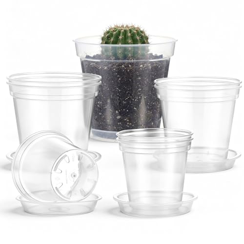 Baderke 12 Pack Clear Nursery Pot,Multiple Sizes - size: Multiple Sizes