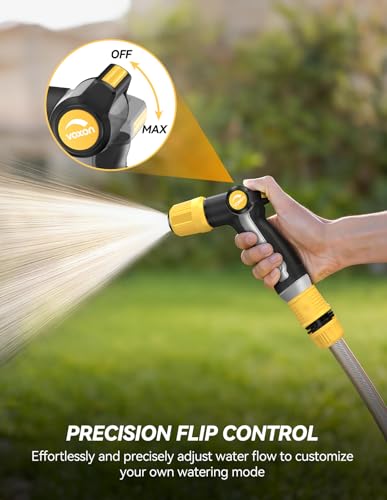 VOXON Garden Hose Nozzle with High Pressure Jet, 100% Heavy Duty Metal