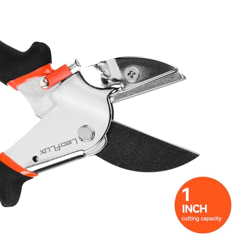 LeafLux 8" Professional Heavy Duty Anvil Pruning Shears with Anti-Rust SK-5 Blades, Garden Shears for Dry Stems and Small Branches, Gardening Scissors, Clippers for Wood, Non-Slip Handle. | LFXP1108S - color: 1108s