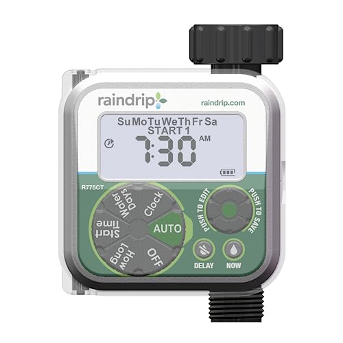 Raindrip Digital Hose-End Automatic Water Timer, Connects to Garden Faucets and Hose Bibbs, with Back-Lit LCD Screen for Drip Irrigation, Garden, Self-Watering, Grey - style: Digital