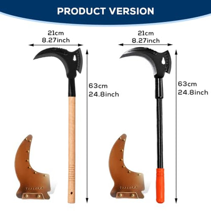 2-in-1 Heavy-Duty Gardening Sickle - color: Natural Wood Color