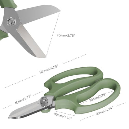 Housolution Flower Scissors, Steel Garden Pruning Shears, Avocado Green - color: Avocado Green, size: 1 Pack