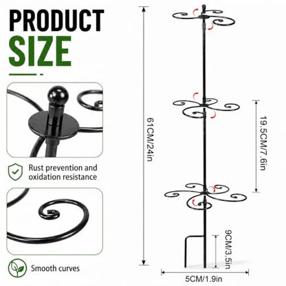 GOOXIM Monstera Support 24" Heavy Duty Black Plant Stakes for Indoor Growth - color: Black