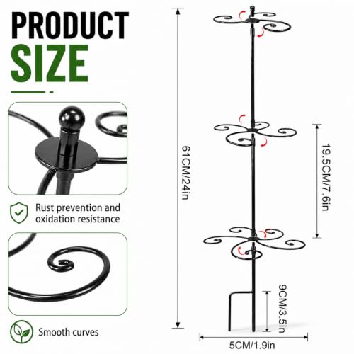 GOOXIM Monstera Support 24" Heavy Duty Black Plant Stakes for Indoor Growth - color: Black