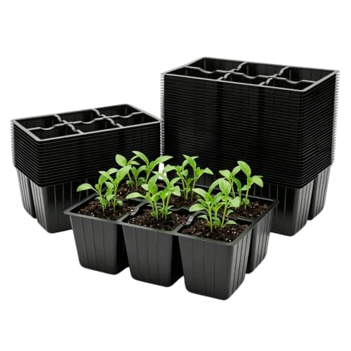 40 Pack 6-Cell Seed Starter Tray for Seedlings with Drainage Holes