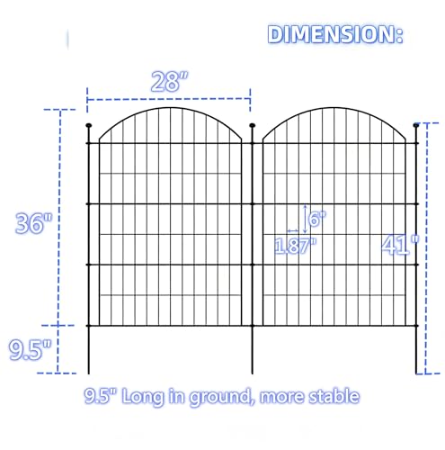 Garden Fence Decor 36 in(H) x 11.6 ft(L), Dog Fence Outdoor for Yard No-Dig Pet Barrier, Animal Proof Fence Metal Garden Fencing Animal Barrier, 5 Panels - size: 36x28Inch-5Pack without Lock