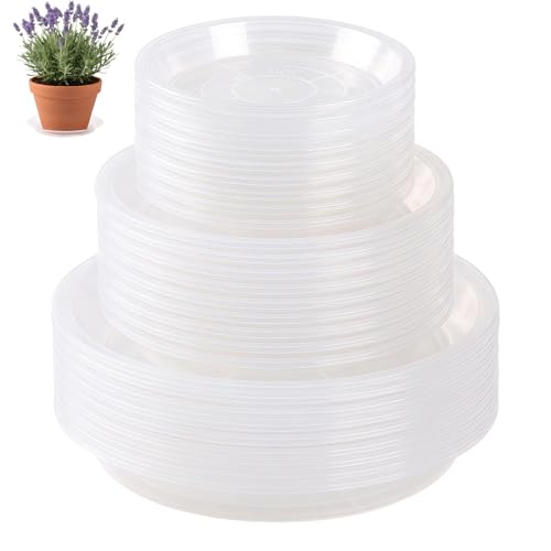 30 Pack Plant Saucer 4/5/6 Inches Plastic Drip Trays to Catch Water, Clear - color: Clear, size: 4/5/6 inch